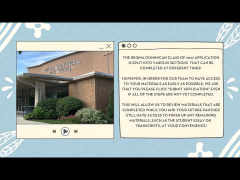 Regina Dominican High School, Online Application Tips!