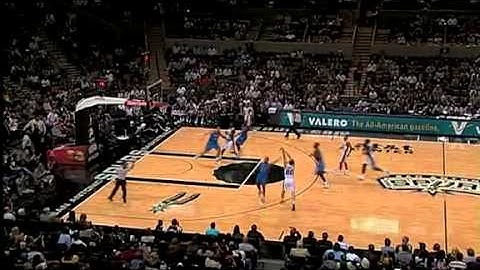 Manu Ginobili score the 3 pointer buzzer beater shot on the run San Antonio Spurs Preseason