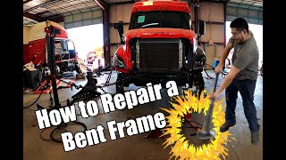 Repairing a Bent Frame on a Semi-Truck