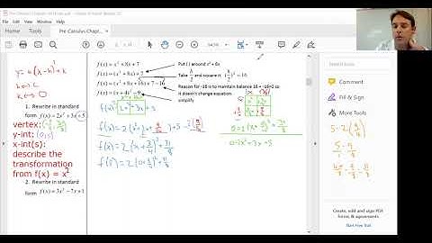 Pre-Calculus: Section 2.1 (Quadratic Functions)