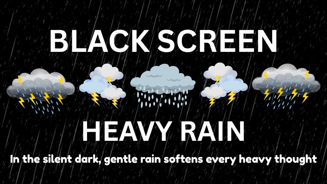 Soothing Rainstorm and Thunder Rolls | BLACK SCREEN | Rest Peacefully