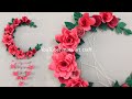 Paper Rose Flower Wall hanging | Easy Moon shape Dream catcher