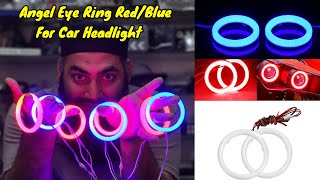 Universal Angel Eye Ring ⭕ Red / Blue With Cotton Plastic Cover LED for Car Headlight ringlight