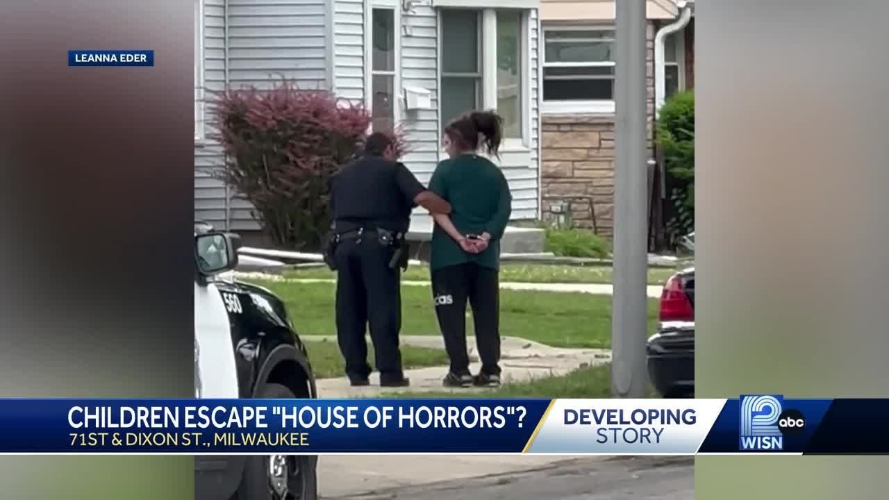 Children escape home naked and covered in feces; new video shows mother and boyfriend's arrest