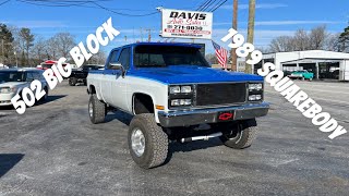 1989 Crew Cab Short Bed Squarebody 3+3 502 big block Walk Around and Ride Along she’s fast !