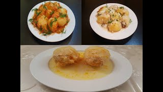 Фаршированный картофель 3 рецепта приготовления  с грибами,с томатным соусом  и сметанным соусом