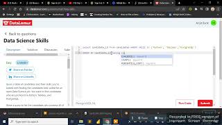 Data Science Skills sql   | Data Lemur | easy | SQL