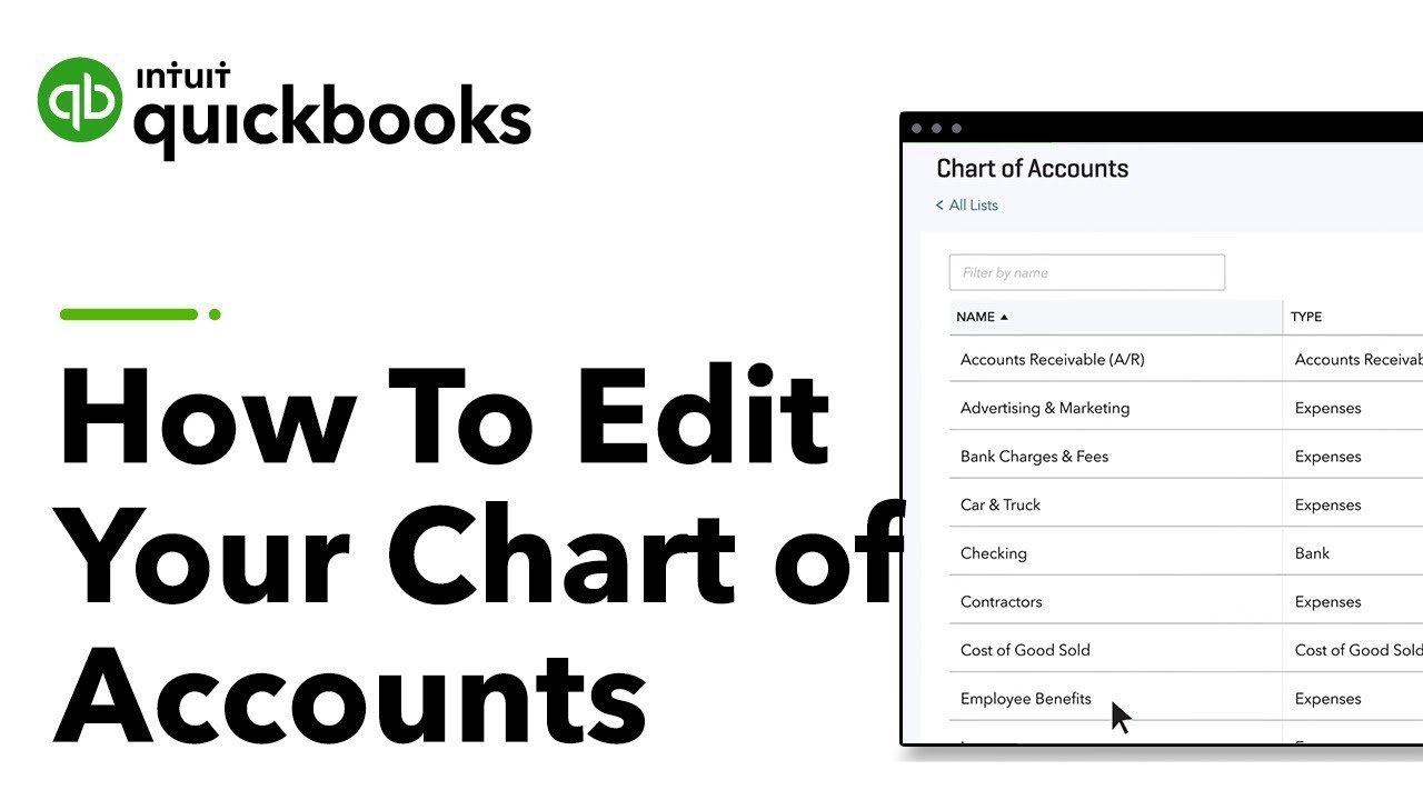 How To Edit Chart Of Accounts In Quickbooks Online