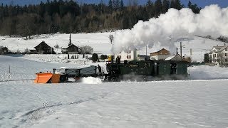 [HD] Schneeräumung mit Dampf  Unterwegs mit X 59 und Ed 3/4 2 'Hinwil'