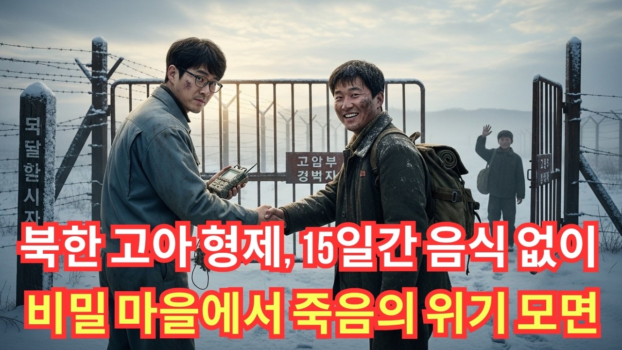 북한에 사는 두 고아 형제가 북한 국경 근처의 남한 사람들만 거주하는 비밀 마을에 도착한 후 15일 동안 음식 없이 버텨내며 죽음의 위기를 가까스로 모면했다.