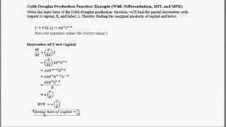 CobbDouglas Production Function Differentiation Example