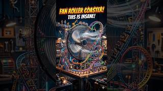 Tiny Workers Build a Roller Coaster Around a Giant Fan! 🎢🌀 #shorts# viral
