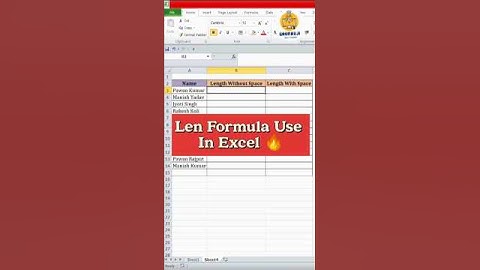 Len Formula in excel💥#excelformula #excel #exceltips #exceltricks #exceltutorial #shorts #tricks