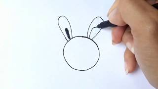 วาดรูปการ์ตูนหัวกลม (กระต่ายกับเต่า) วาดง่ายมากๆ