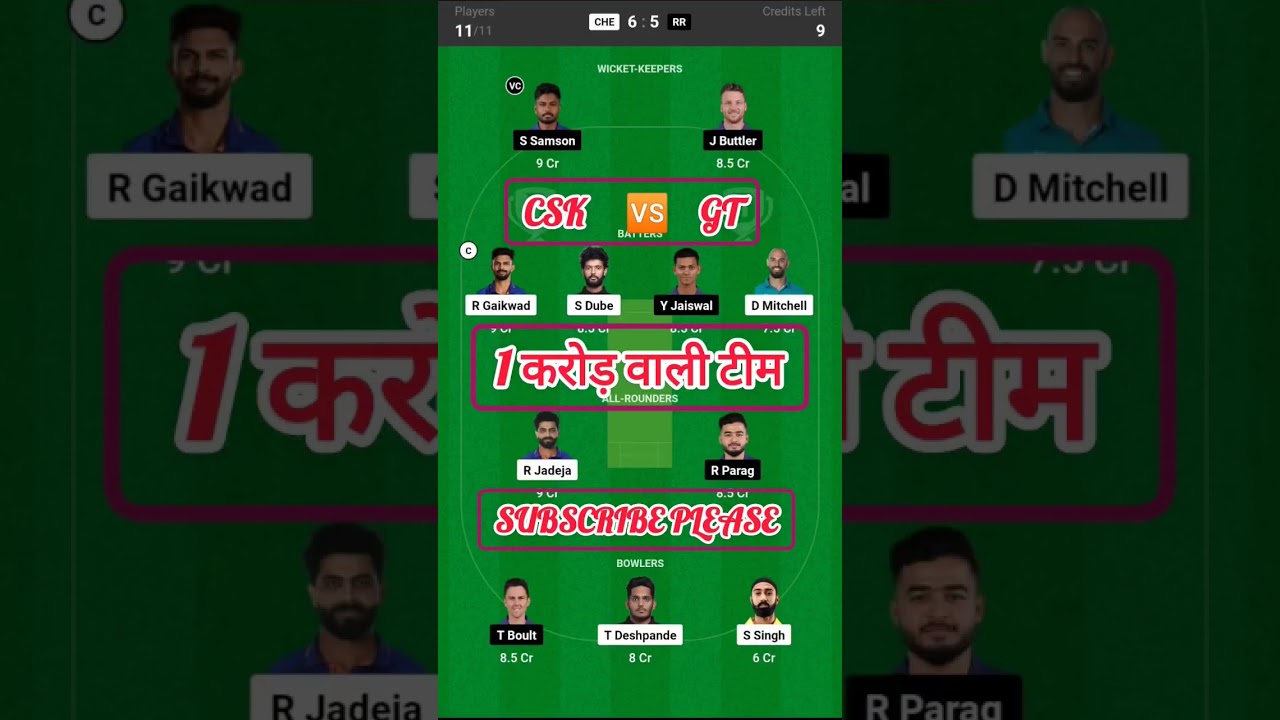 CHE vs GT Dream11 Prediction|CSK vs GT Dream11 Prediction| 
