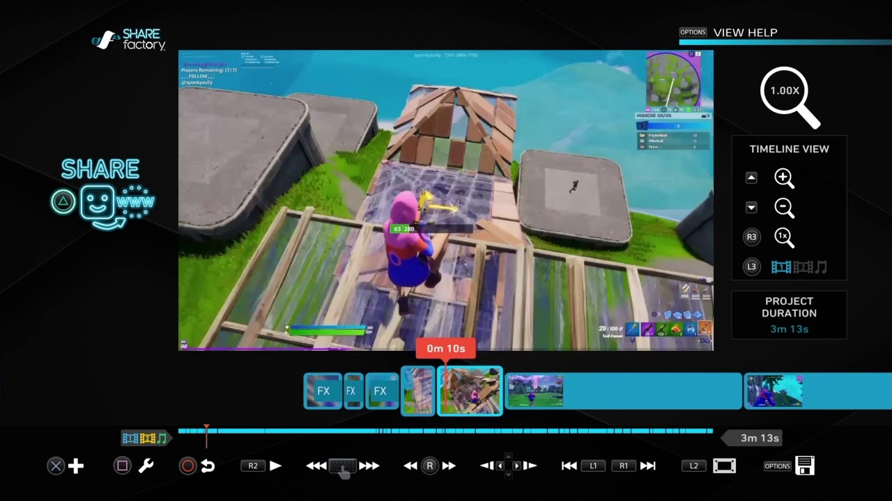 How to edit a fortnite montage like Nnumby and Clerke on ShareFactory Ps4