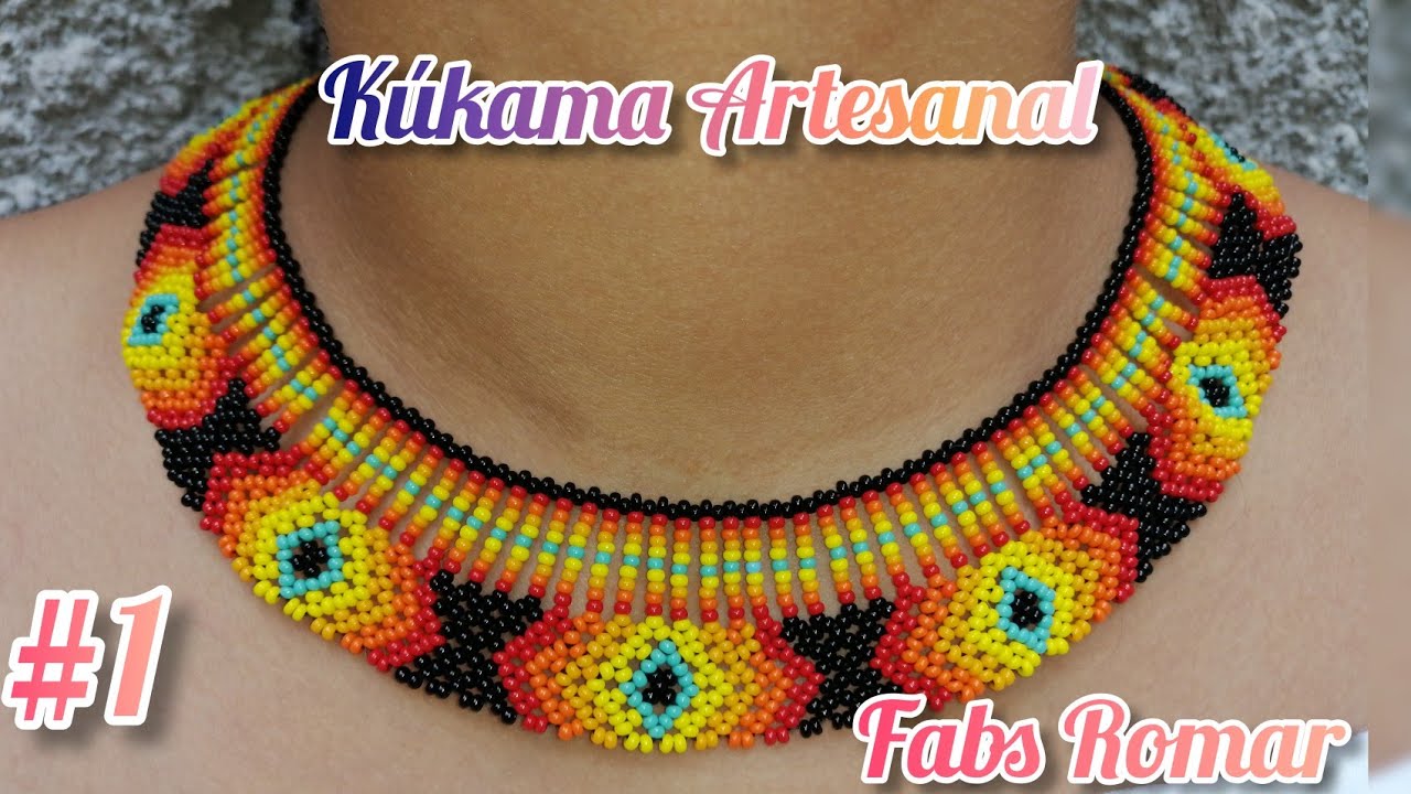 Collar de chaquira / Mostacilla degradado rombo #1