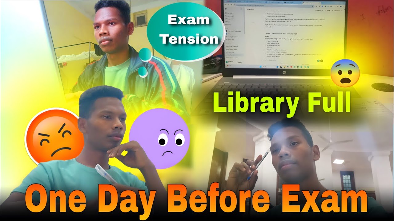 One Day Before Exam | Tension, Library Full & Last Minute Study Vlog