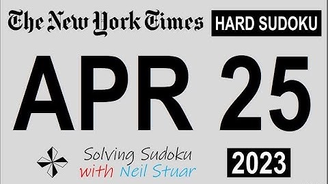 NYT HARD SUDOKU April 25, 2023