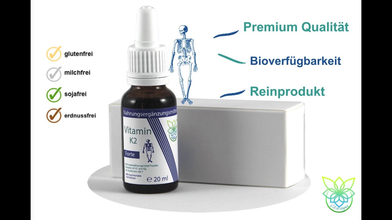 VITARAGNA VitaminK Forte Tropfen flüssig, K1 und K2 MK7, Liquid in MCTÖl YouTube