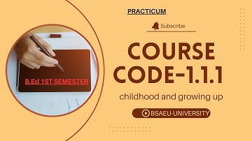 1.1.1-1ST HALF (PRACTICUM), 1st SEMESTER, BSAEU, ENGLISH VERSION B.ED