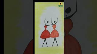 Easy Folk Art Painting.#modern#drawing#colour#subscribe#shorts#painting#modern#african#indian#art