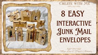 8 Interactive Envelopes for Junk Journals & Scrapbooks | DIY Paper Craft with Junk Mail Envelopes
