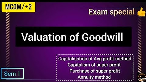 valuation of Goodwill ||Mcom ||Specialized Accounting ||sem 1||part 3 (Malayalam)@viswateaching