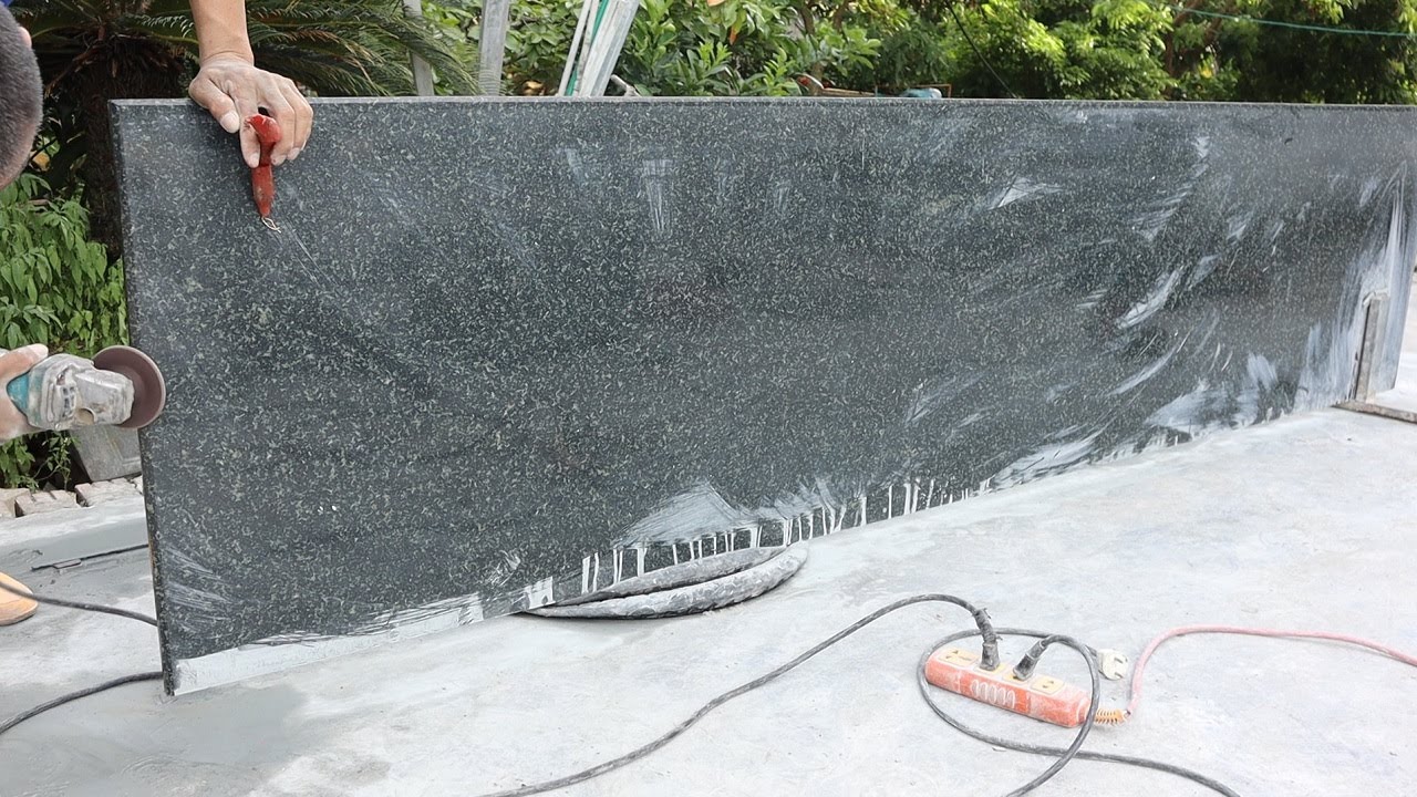 Technique Cut and Install Kitchen Table With Granit Have Sink & Gas Cooker