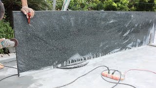 Technique Cut And Install Kitchen Table With Granit Have Sink & Gas Cooker