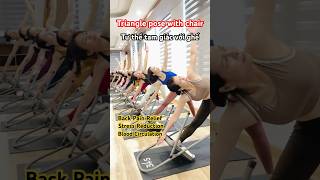 Triangle pose | Back Pain Relief | No Pain #yoga #chairyoga #therapy #stretch #try #shorts #ytshorts