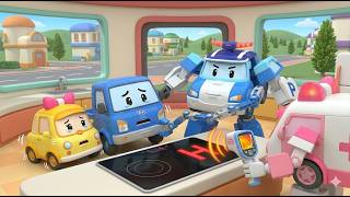 Induction Stove Danger! ⚠️ What the “H” Warning Means | Kitchen Safety for Kids | Robocar Poli
