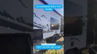 Light Couples Coach: '25 Forest River Cherokee Wolf Pup Black Label 16FQWBL Rear Bath Travel Trailer