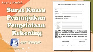 Surat Kuasa Penunjukan Pengelolaan Rekening