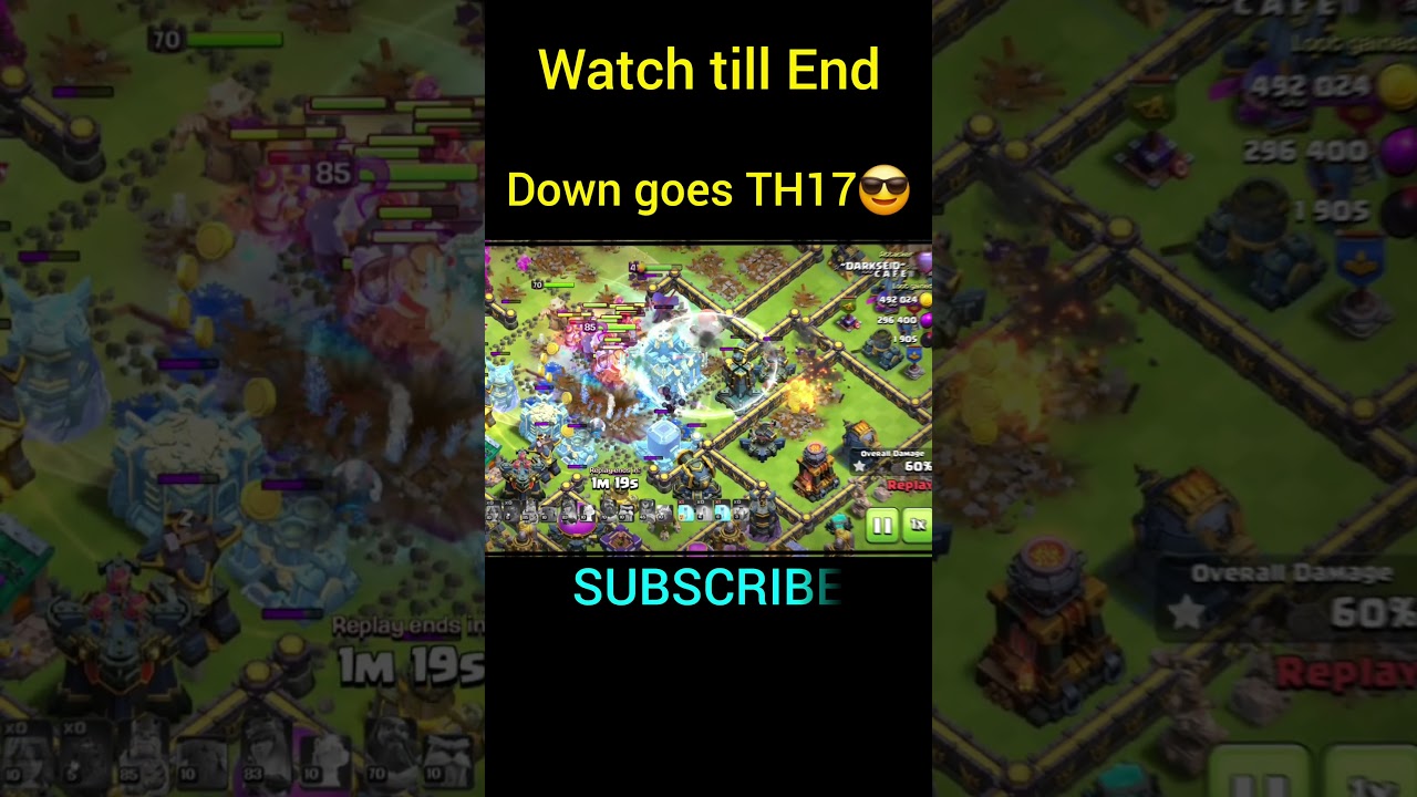 TH16 vs maxed TH17 in 1minute💯 