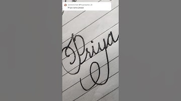 Priya name in cursivewriting #shortsvideo #learncursive #handwritingstyles #name #cursivewriting
