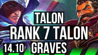 TALON vs GRAVES (JGL) | 9/1/8, Rank 7 Talon, 1900+ games, Legendary | KR Challenger | 14.10