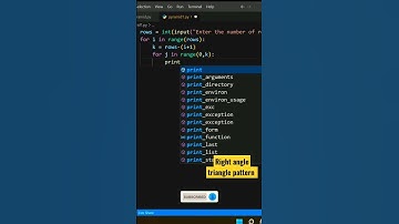 Try out this Right angle triangle pattern in Python || #shorts #python #coding