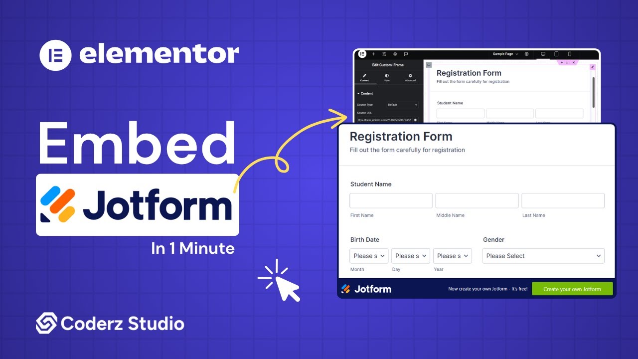 Embed JotForm in Elementor – Clean & Simple Embed Method - YouTube