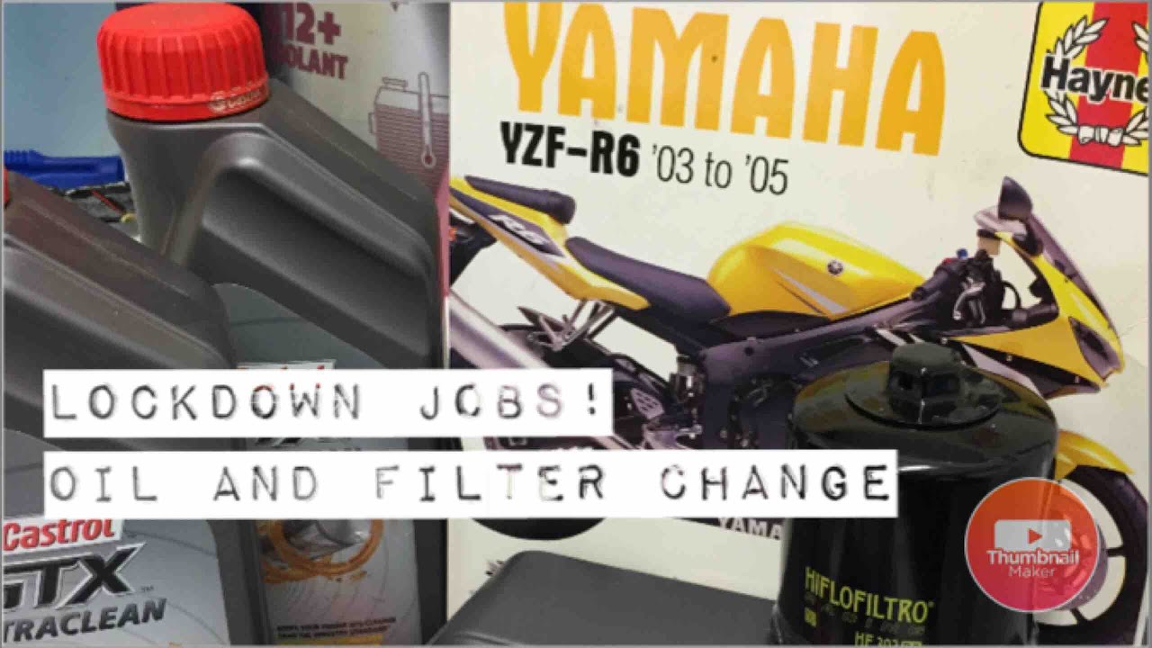 Yamaha R6 20032005 5SL Oil and Filter change YouTube