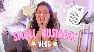 Small Business Vlog - Signing the BIGGEST decision for my business, making tote bags & restocking