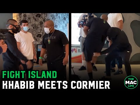Khabib Nurmagomedov meets (and wrestles) Daniel Cormier on Fight Island ahead of UFC 254