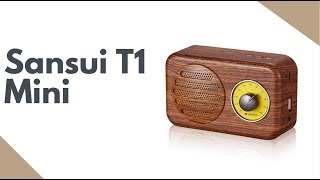 Sansui T1 Mini - Portable Wood Speaker / FM Radio