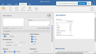 jamovi: Descriptive statistics & interpretations