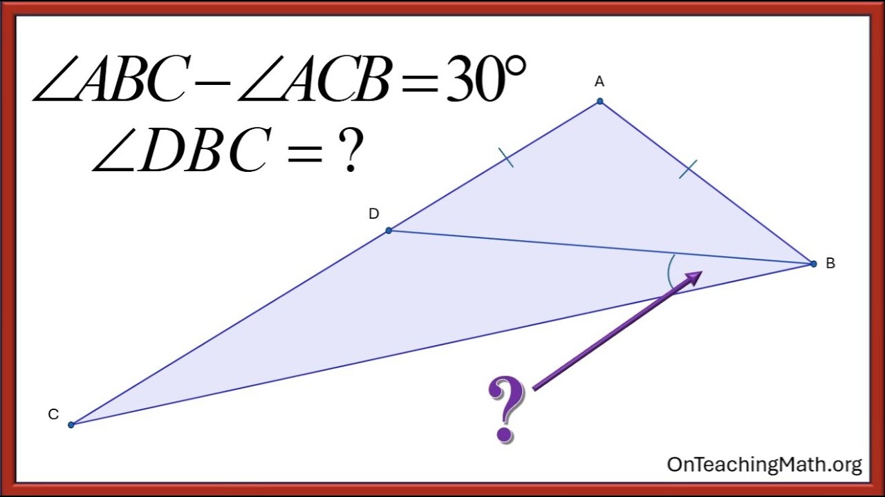 Can You Find the Mystery Angle - Triangle Properties Challenge Problem w/ Clues and Solution