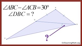 Can You Find the Mystery Angle - Triangle Properties Challenge Problem w/ Clues and Solution