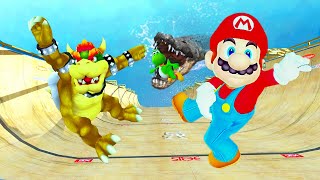 GTA5 Mario, Luigi, Wario VS Bowser ,Yoshi, Funny Ragdolls #13 (Euphoria physics funny moments)