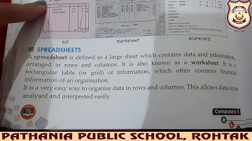 Pathania public school main campus chapter 6 class 5(intro and spreadsheet)(Date 11 jan)