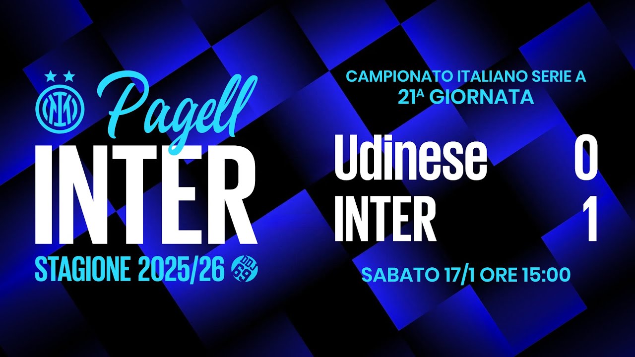 [PAGELLINTER] Serie A 2025/26 | 21. Giornata | Udinese-INTER 0-1