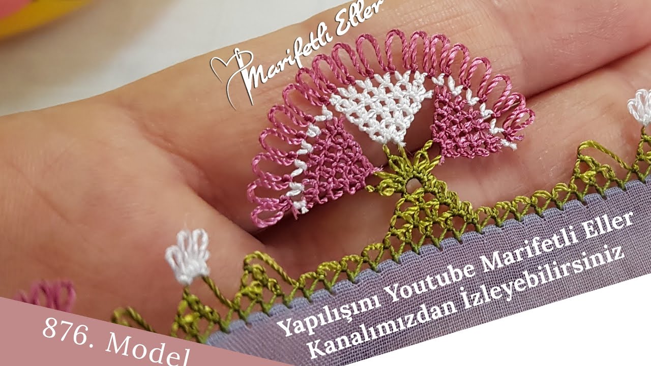 Gül Kurusu ve Beyazın Uyumuyla Muhteşem Bir İğne Oyası Modelinin Anlatımlı Yapılışı | 876. Model